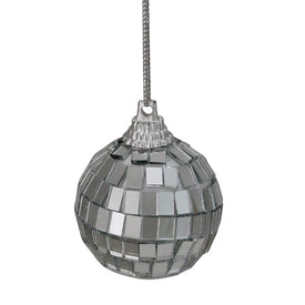 1.5" Silver Splendor Mirrored Glass Disco Ball Christmas Ornaments Set of 9