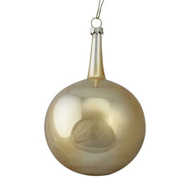 6.25" Gold Solid Glass Hanging Ball Christmas Ornament