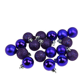 1.25" Indigo Blue Shatterproof Four-Finish Ball Christmas Ornaments 1Set of 8