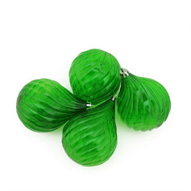 4.5" Green Transparent Finial Drop Shatterproof Christmas Ornaments Set of 4