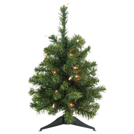 1.5' Pre-Lit Medium Canadian Pine Artificial Christmas Tree - Clear Lights