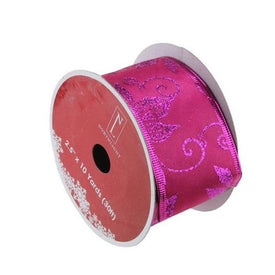 2.5" x 10 Yards Purple and Pink Shimmering Wired Christmas Craft Ribbon