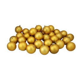 3.25" Shatterproof Matte Vegas Gold Ball Christmas Ornaments Set of 32