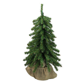 12" Unlit Potted Downswept Mini Village Pine Medium Artificial Christmas Tree