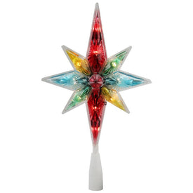 10.75" Vibrantly Colored Faceted Star of Bethlehem Christmas Tree Topper - Clear Lights