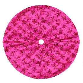 20" Pink Sequin Snowflake Mini Christmas Tree Skirt