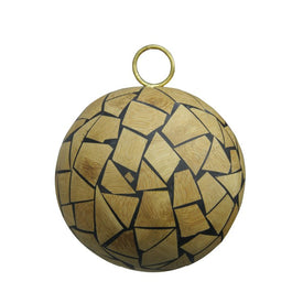 4" Brown Mosaic Shatterproof Ball Christmas Ornament