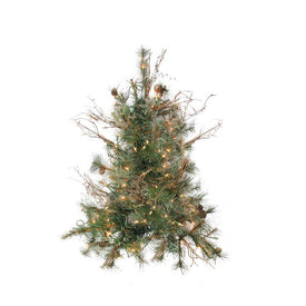 2' Pre-Lit Country Mixed Pine Artificial Christmas Wall Tree - Clear Lights