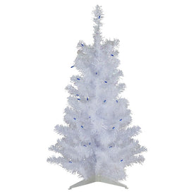 3' Pre-Lit White Pine Slim Artificial Christmas Tree - Blue Lights