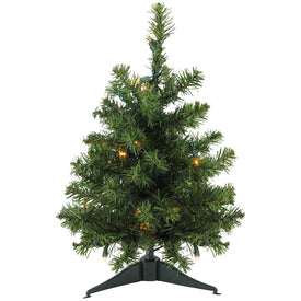 1.5' Pre-Lit Medium Canadian Pine Artificial Christmas Tree - Clear LED Lights