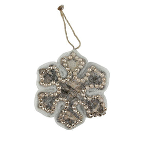 4" Gray and Gold Decorative Snowflake Christmas Ornament