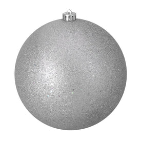 8" Silver Glitter Shatterproof Splendor Holographic Ball Christmas Ornament