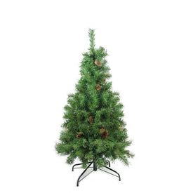 4' x 30" Unlit Dakota Red Pine Full Artificial Christmas Tree with Pine Cones