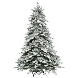 6.5' Unlit Flocked Saratoga Spruce Artificial Christmas Tree