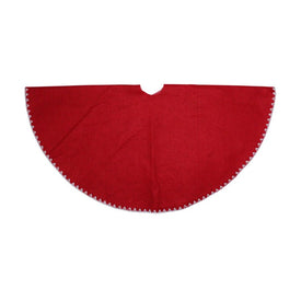 26" Red with White Shell Stitching Mini Christmas Tree Skirt