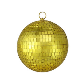 8" Mirrored Gold Glass Christmas Disco Ball Ornament