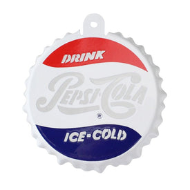 3.25" White and Blue Pepsi-Cola Bottle Cap Logo Cut-Out Christmas Ornament