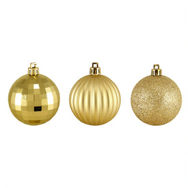 2.5" Vegas Gold Shatterproof Three-Finish Ball Christmas Ornaments 100-Count