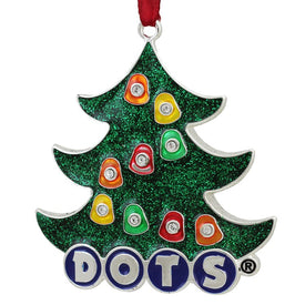 3" Silver-Plated DOTS Candy Logo Christmas Tree Ornament with European Crystals