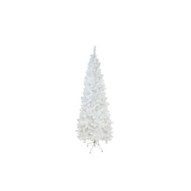 6.5' Pre-Lit Pencil White Winston Pine Artificial Christmas Tree - Clear Lights