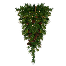 30" Pre-Lit Dakota Red Pine Artificial Christmas Teardrop Swag - Clear Dura Lights