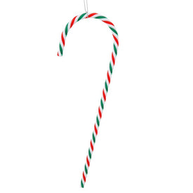18" Red and Green Striped Candy Cane Christmas Ornaments Set of 2