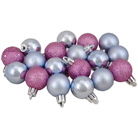 1.25" Pink and Lavender Shatterproof Four-Finish Ball Christmas Ornaments 1Set of 8