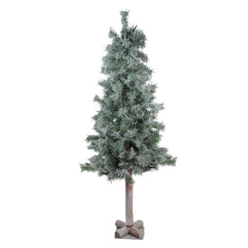 4" x 22" Unlit Lightly Flocked and Glittered Woodland Alpine Artificial Christmas Tree