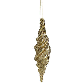 8.25" Shiny Gold Textured Finial Christmas Ornament