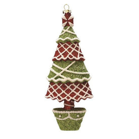 7" Red and Green Glitter Shatterproof Christmas Tree Ornament