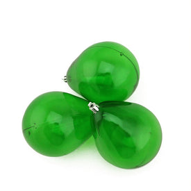 4.75' Green Transparent Shatterproof Teardrop Christmas Ornaments Set of 3