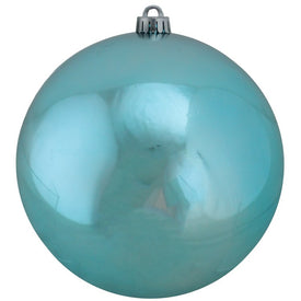 8" Turquoise Blue Shatterproof Shiny Ball Christmas Ornament