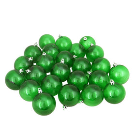 2.5" Green Shatterproof Transparent Ball Christmas Ornaments Set of 60