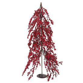 2.5' Unlit Red Berries Artificial Upside Down Christmas Tree