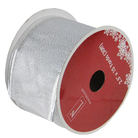 2.5" x 120 Yards Shimmering Silver Wired Christmas Craft Ribbon Spools Pack of 12