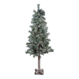 4' Pre-Lit Slim Woodland Alpine Artificial Christmas Tree - Clear Lights