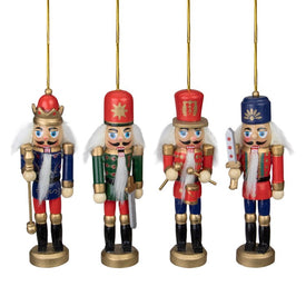 5" Red and Green Christmas Nutcracker Ornaments Set of 4