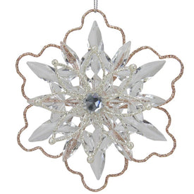 5.25" Gold Glitter Winter Snowflake Christmas Ornament
