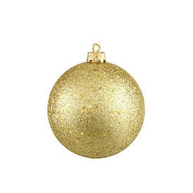 8" Vegas Gold Holographic Glitter Shatterproof Ball Christmas Ornament