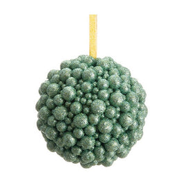 5.5" Seafoam Green Textured Glitter Ball Christmas Ornament