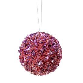 4.25" Two-Finish Purple Lavish Ball Christmas Ornament