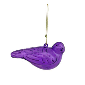 4" Purple Contemporary Glass Bird Christmas Ornament