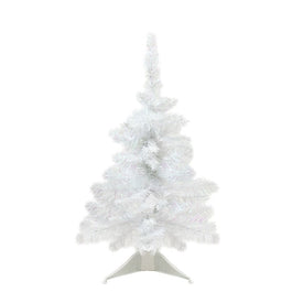 18" x 13" Unlit White Glimmer Iridescent Spruce Artificial Christmas Tree