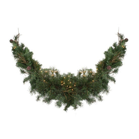 72" Pre-Lit Country Mixed Pine Artificial Christmas Swag - Clear Lights