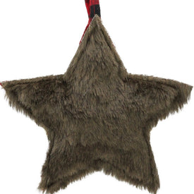 8" Black and Red Rustic Star Christmas Ornament