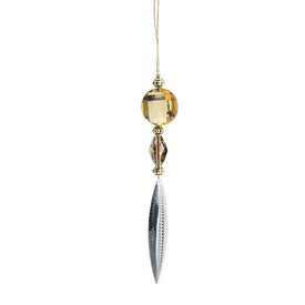 6.5" Gold and White Jewel Christmas Dangle Ornament