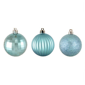 2.5" Blue Shatterproof Three-Finish Ball Christmas Ornaments 100-Count