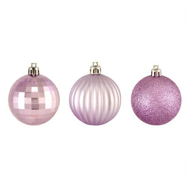 2.5" Purple Shatterproof Three-Finish Ball Christmas Ornaments 100-Count