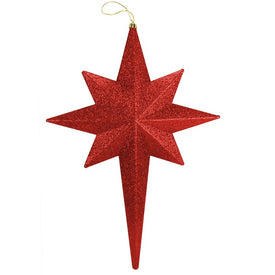 20" Red Hot Glittered Bethlehem Star Shatterproof Christmas Ornament