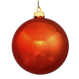 8" Burnt Orange Shatterproof Shiny Ball Christmas Ornament